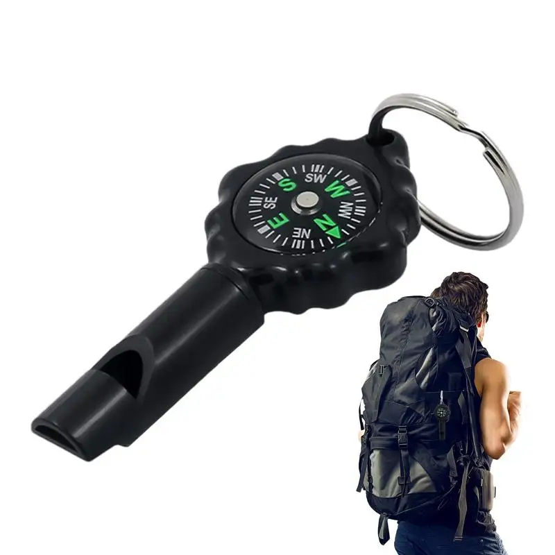 Compass Hiking Survival Outdoor Camping Products Compass 2 In1 Outdoor Tool Whistle Compass With Clear Loud Sound For Outdoor