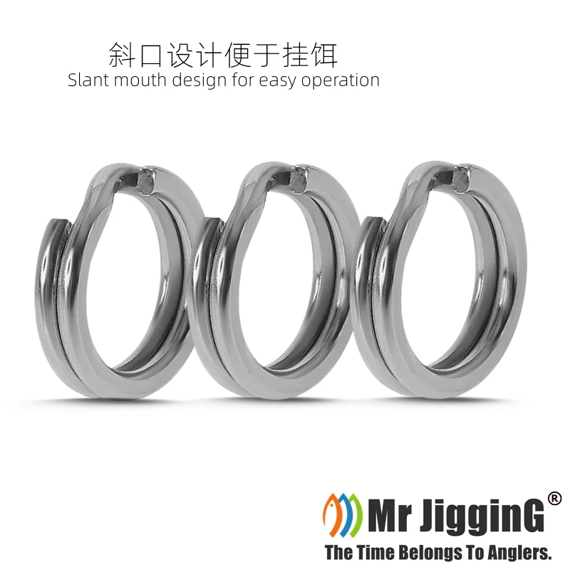 السيد JigginG سبليت خواتم S304 الفولاذ المقاوم للصدأ 3-7 مللي متر جودة عالية تعزيز دائرة مزدوجة جولة المفاجئة موصل الصيد اكسسوارات