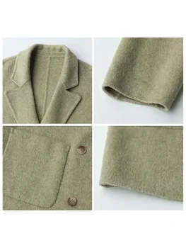 CHIC VEN Women's Woolen Coats Loose Casual Double Breasted Retro Double-sided Jacket Office Lady Outerwear Autumn Winter 2026 4