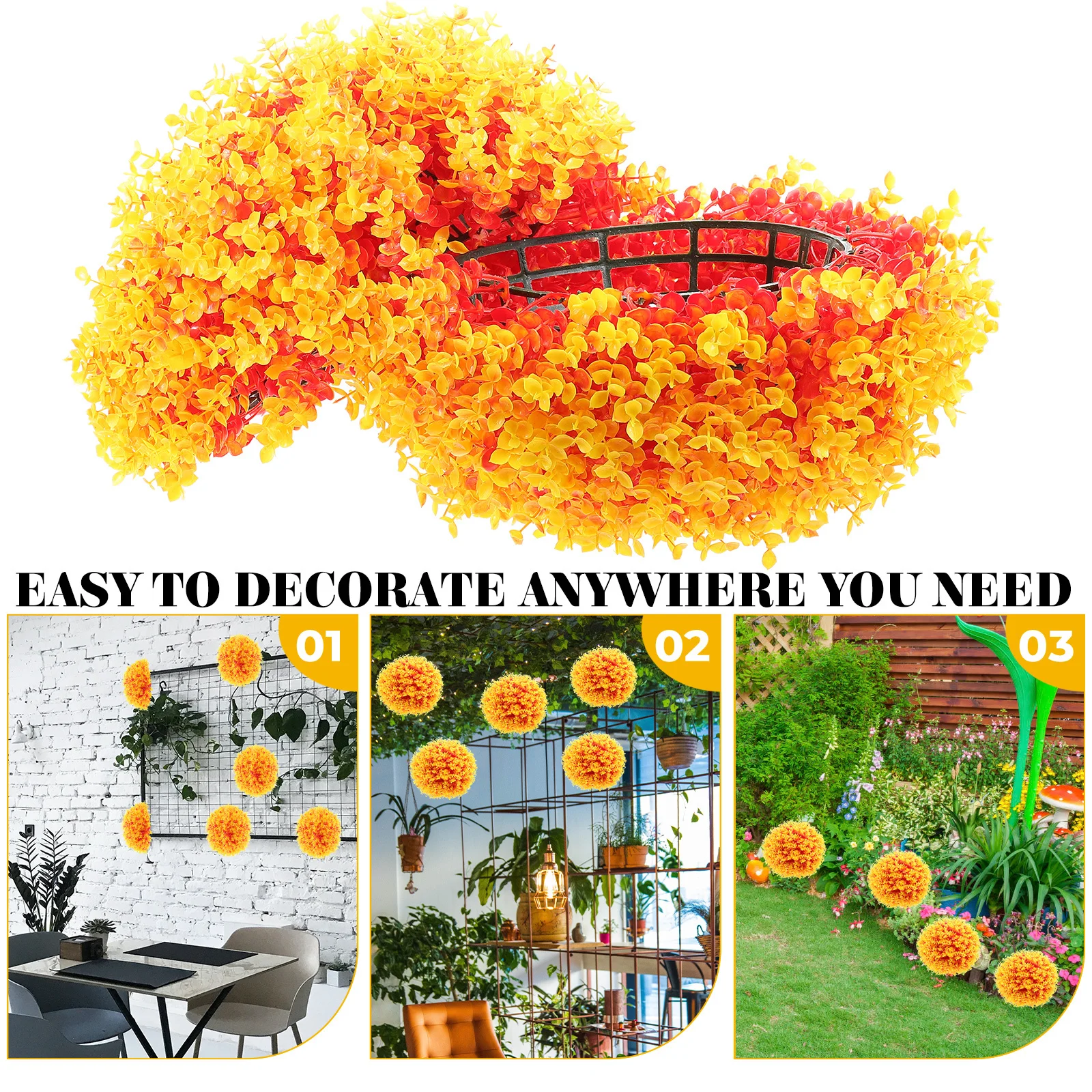 

Artificial Eucalyptus Leaf Grass Ball Decorative Plant Ball Hanging Ornament Wedding Banquet Party Supplies Grass Plant Balls