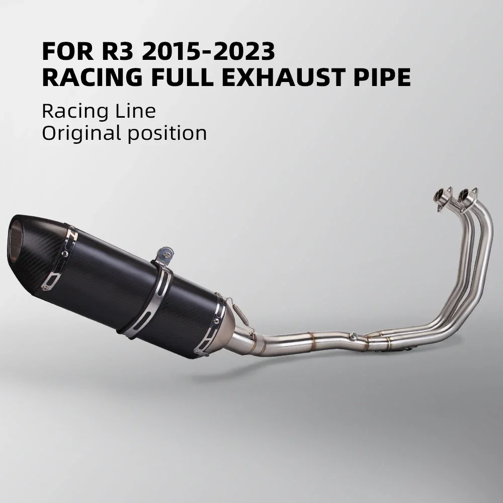 

For YAMAHA R3 R25 MT05 MT03 Full Motorcycle muffler Exhaust System Escape Slip On Front Tube Link Pipe yoshimura R77 2015-2023