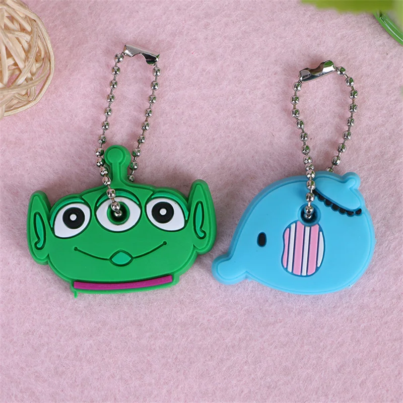 Disney Stitch Alien Three Eyes Pandan pvc Key Set Cute Animal Cartoon Soft Keychain Key Chain Decoration Pendant kid gift