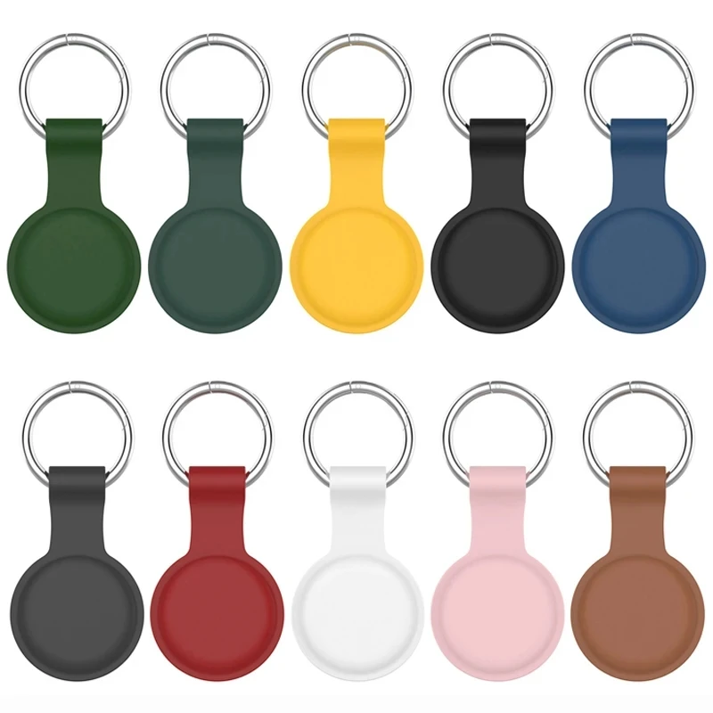 Original Liquid Silicone Protective Cover For AirTag Case Protector Bumper On for Apple AirTags Tracker Keychain Buckle Llavero