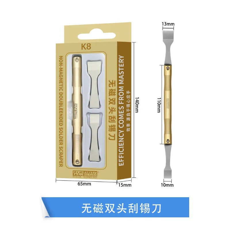 KEGUAN K8 Stainless Steel Solder Paste Scraper Knife, BGA Paste Mixing Spudger for Mobile Phone Repair Tool
