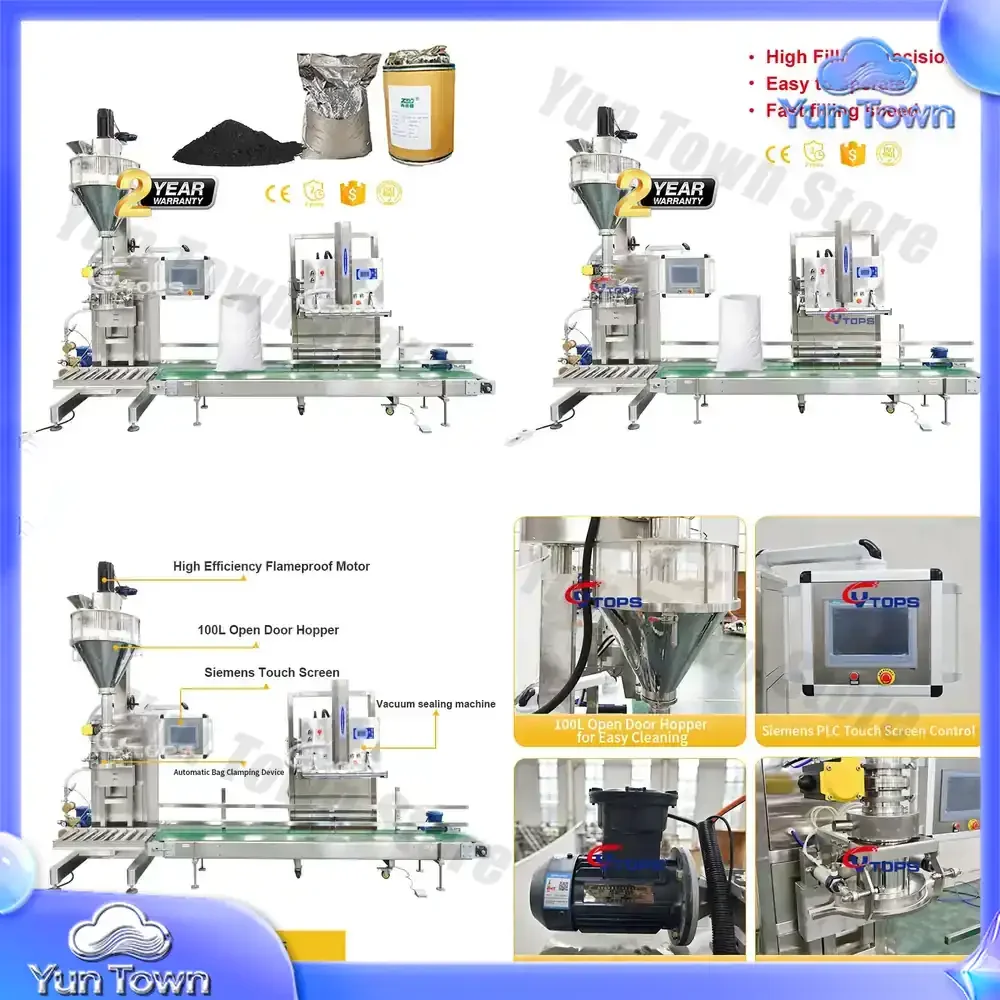 Industrial Cement Plastic Bag Filling Sewing Machine for Automatic 25 Kg Powder Sealer Bagger Machine with Exhausting Air
