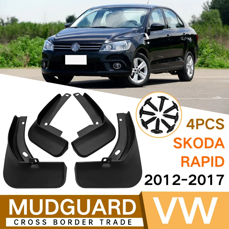 

For Skoda Rapid 2012-2017 Car Molded Mud Flaps Splash Guards Mudguards Front Rear Styling Front Rear Wheel Accessories