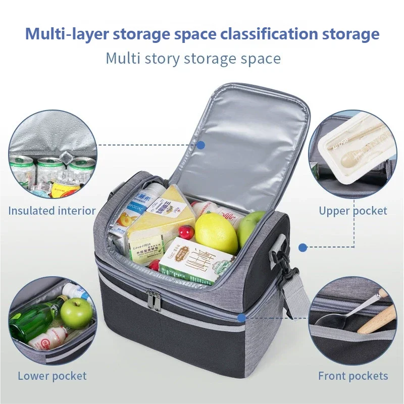 Cord-Lunchtasche, wärmeisolierend, Lunchbox, Aufbewahrung, Handtasche, multifunktional, für Kinder, Schule, Kühltasche, Picknick, Lebensmittelbeutel – Detail 21