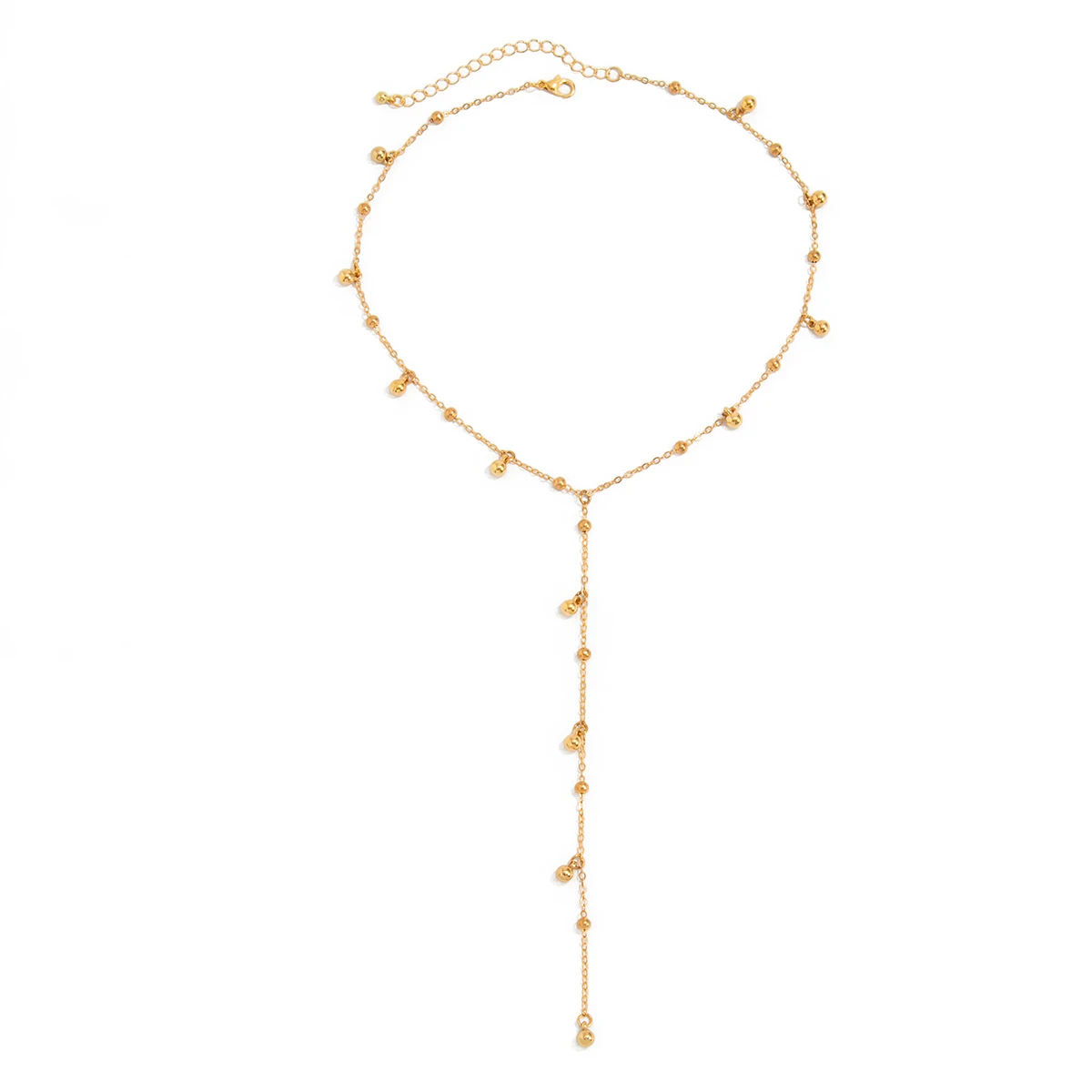 

Ingemark Vintage Trendy Long Y-Shaped CCB Bead Pendant Necklace For Women Creative Simple Gold Color Necklace Aesthetics Jewelry