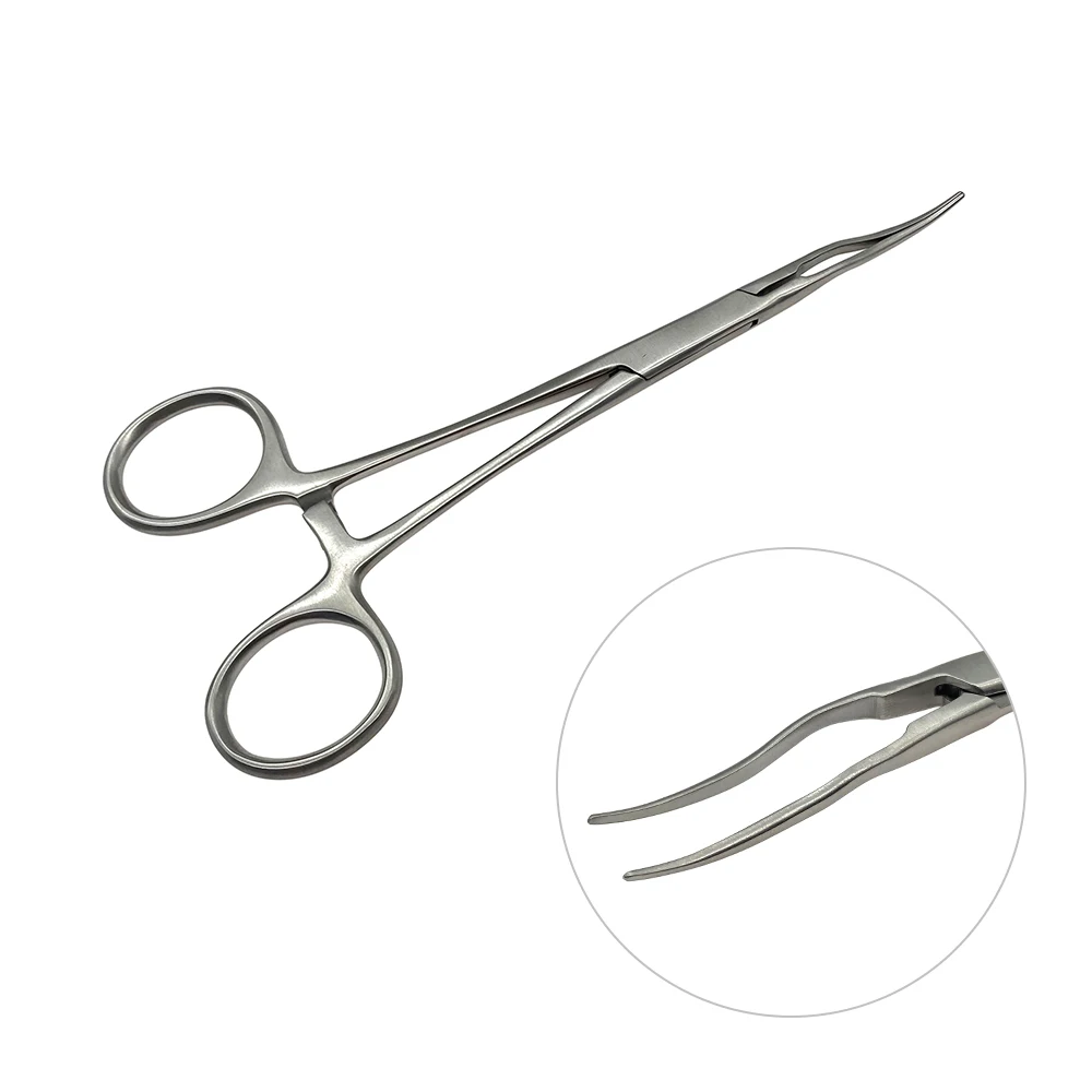 

16cm Hemostatic Clamp Fine Needle Holder Curved Head holding Forceps Stainless Steel Surgical Instrument