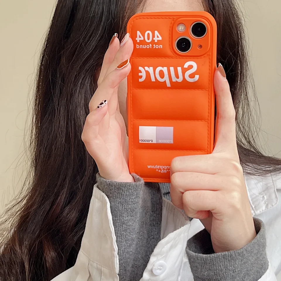 Funda de Moda Tipo Plumón para iPhone 17 Pro Max 16 15 14 Plus 13 12 11 XR Original Adorable Silicona 5