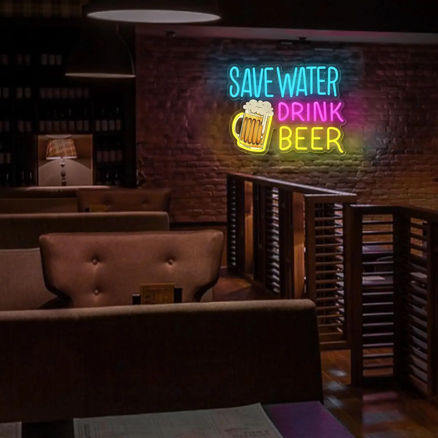 Save Water Drink Beer Neon Sign LED Dimmable Neon Light for Wall Decor Home Bars Pubs Man Caves Bistro Party Club Decor Gift view 4