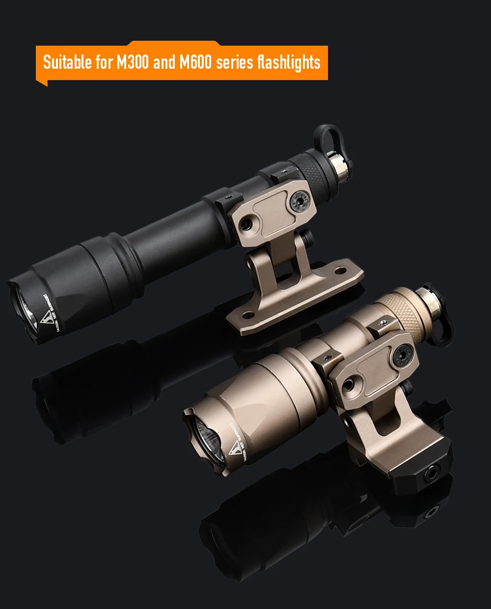 WADSN Taktische Taschenlampenhalterung Metall Keymod Picatinny-Schiene für M600 M300 Scout Light MCX MPX Airsoft Spielzeugwaffen Zubehör – Detail 3