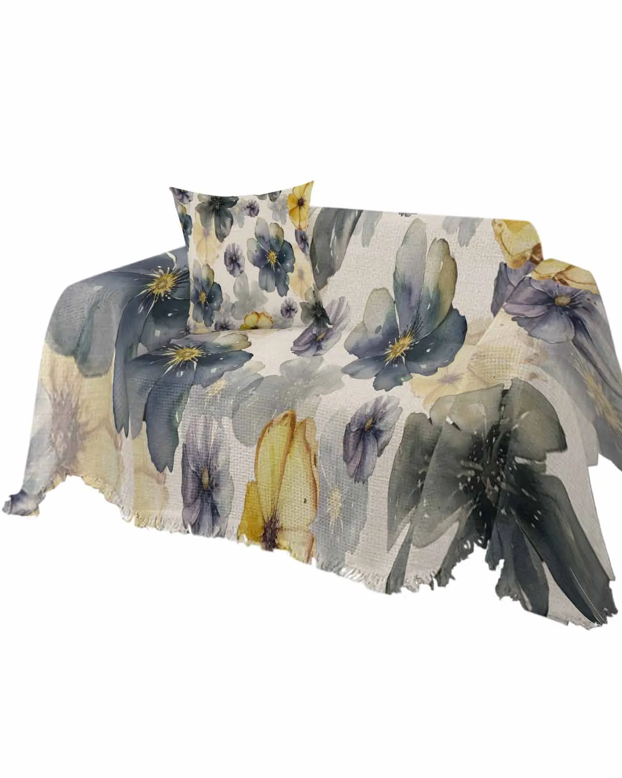 Watercolor BackgroundFour Seasons Universal Folding Sofa Cover Dustproof Sofa Cover Sofa Cushion Cover Blanket Customizable