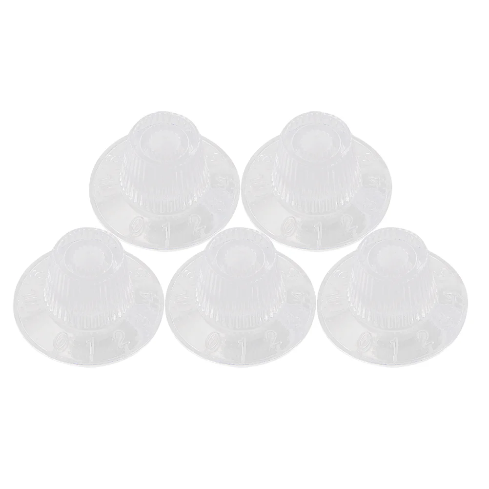 

5 PCS Guitar Effect Pegs for Electric Accessories Potentiometer Knob Knobs Volume Control Amplifer Transparent Bass