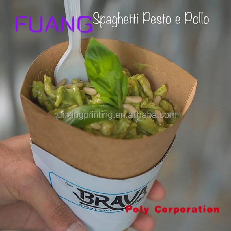 Runxing Spaghetti Pasta Cone Takeout Box Embalagem Bolo Embalagem Food Grade, Papel Kraft Descartável 2-3 Semanas 3-7 Dias Aceitar