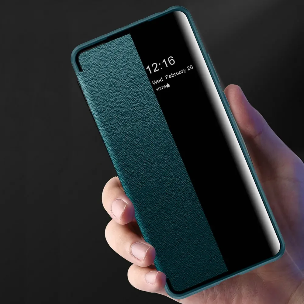 Etui Skórzane z Okienkiem na Kamerę, Ochronne, Pełne Pokrycie, Odporne na Wstrząsy do HUAWEI Honor Magic 6 4 Pro 5 7 Flip, Pokrowce na Telefon Honor Magic 5 4 Pro — zdjęcie produktu 4