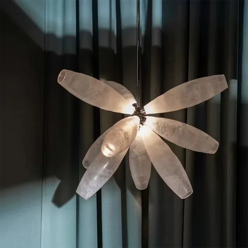 

Nordic LED Marble Glass Chandelier Suitable for Living Room and Dining Room Ceilings Lamps Interior Lighting Hanging Fixture