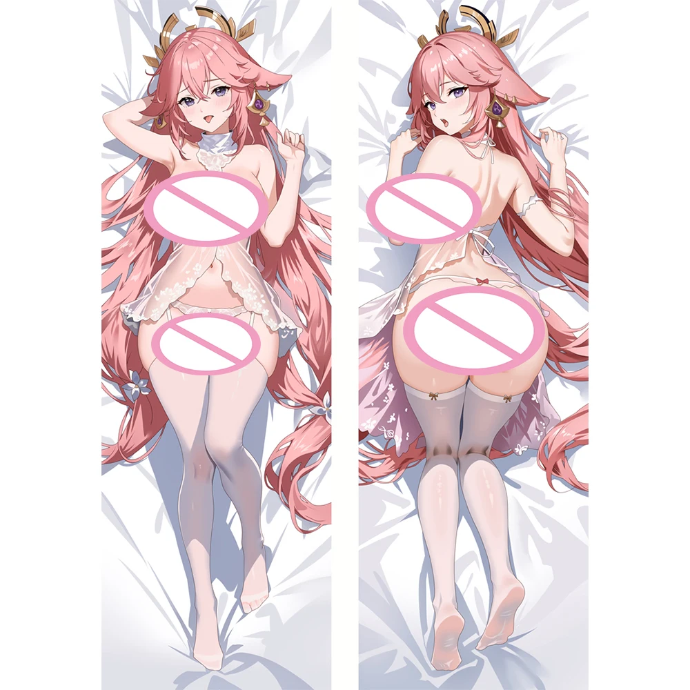 Genshin Impact Yae Miko Anime Dakimakura Otaku Waifu Life Size 2-Side Print Hugging Body Otaku Cushion Pillow Cover