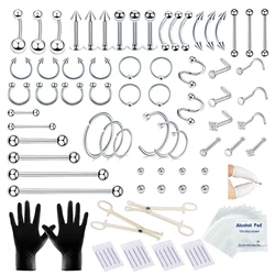 All Body Piercings Jewelry 12G 14G 16G 20G Piercing Needles Nose Cartilage Tragus Septum Lip Belly Button Eyebrow
