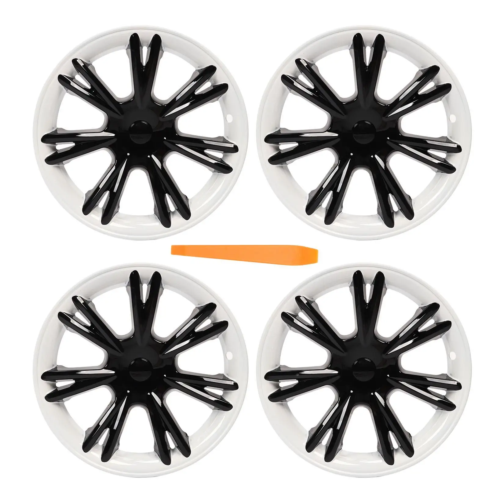 4PCS 19in Car Wheel Hub Cap Black for White Color Blocking Lightweight Resilient for Tesla model y 2020 2021 2022 ABS Hub Cap