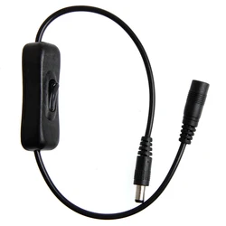 Black Extension Cord with Switch for DC 5.5x2.1mm Male to Female Plug Cable Barrel Jack Power Adapter for Indoor DropShipping