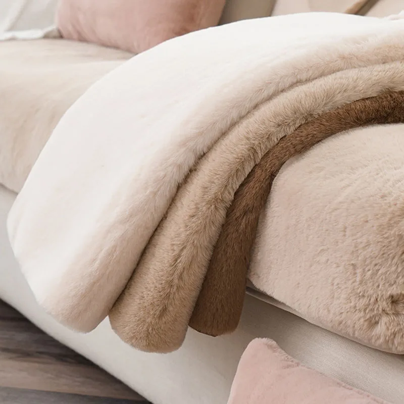 

Plush Sofa Cover Winter Warmer Fur Sofa Cushion Towel Anti-Slip Sofa Chair Covers For Living Room Decor Blanket Floor Carpet