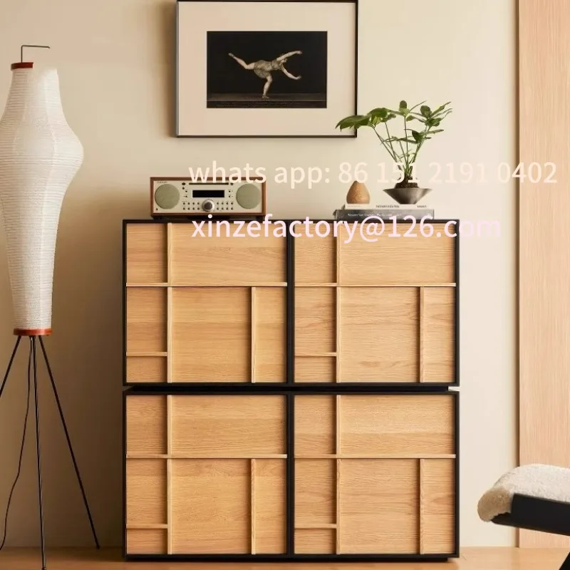 

Customizable retro simple combination side cabinet solid wood medieval combination card door cabinet living room storage cabinet