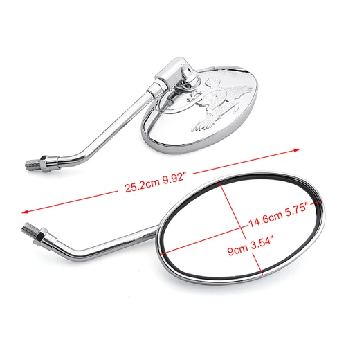 Imagen 2 del producto Para Honda Suzuki Kawasaki Touring Street Bike Universal 10mm espejos retrovisores laterales para motocicleta accesorios Bobber