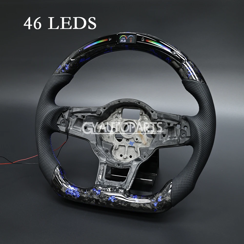 

Подходит для VW, кованое рулевое колесо из углеродного волокна, 46 светодиодов, Volkswagen Golf 7 MK7 Mk7.5 GTI GTD R Line, индивидуальное гоночное колесо