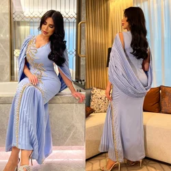 Customized  Jersey Pattern Draped Birthday Mermaid V-neck Bespoke Occasion Gown Midi Dresses Saudi Arabia