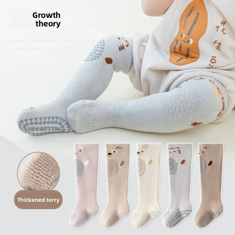 

Baby stockings winter new terry thickened, non-slip knee socks newborn children boys and girls knee socks