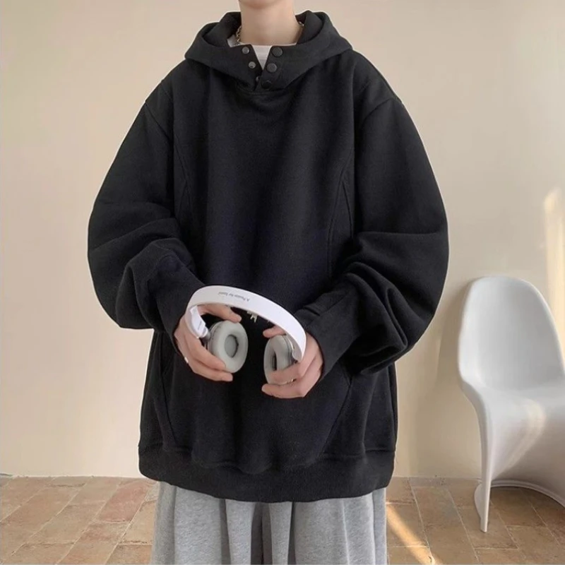 

Hip Hop Male Hoodie High Quality Welcome Deal Simple New in Cheap 90s Vintage Tops Clothing Deals Solid Men's Hooded Sweatshirt