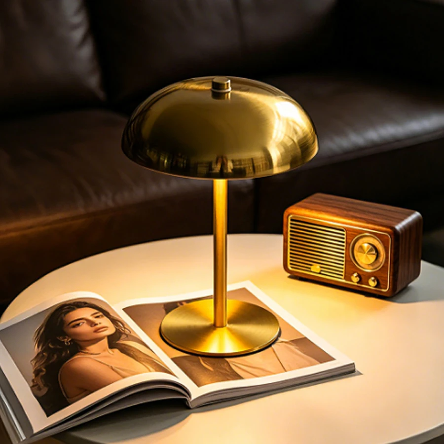 LED Desk Book Lamp Rechargeable Touch Dimmable 3 Colors Metal Bedside Table Lamp Bedroom Office Study Reading Light Room Decor