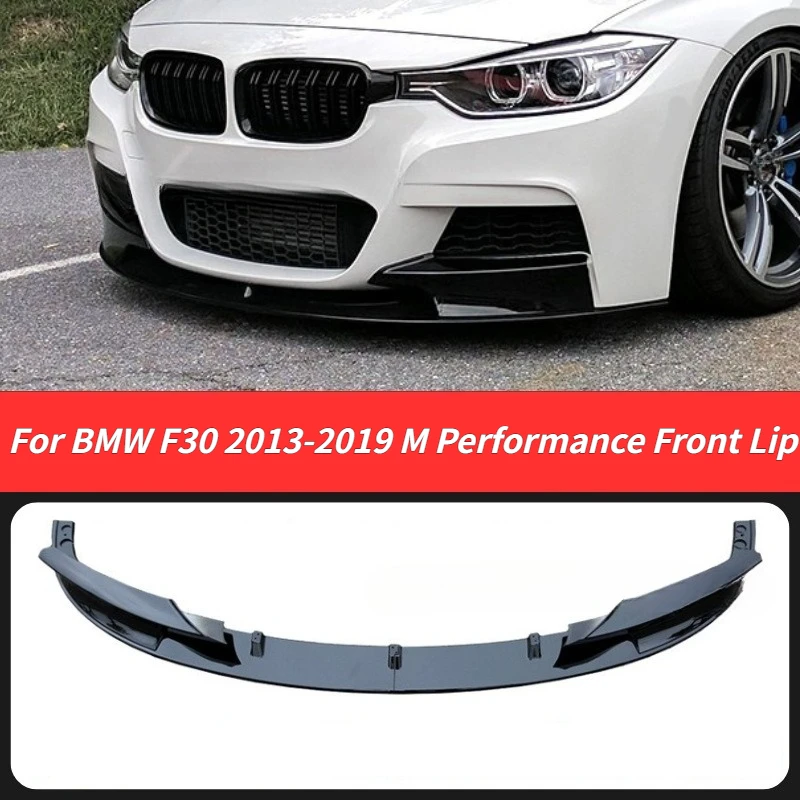 

For BMW 3 Series F30 F35 2013-2019 M Sport Front Lip Splitter Spoiler Corner Canards Add On Body Kit Carbon Fiber Look Styling