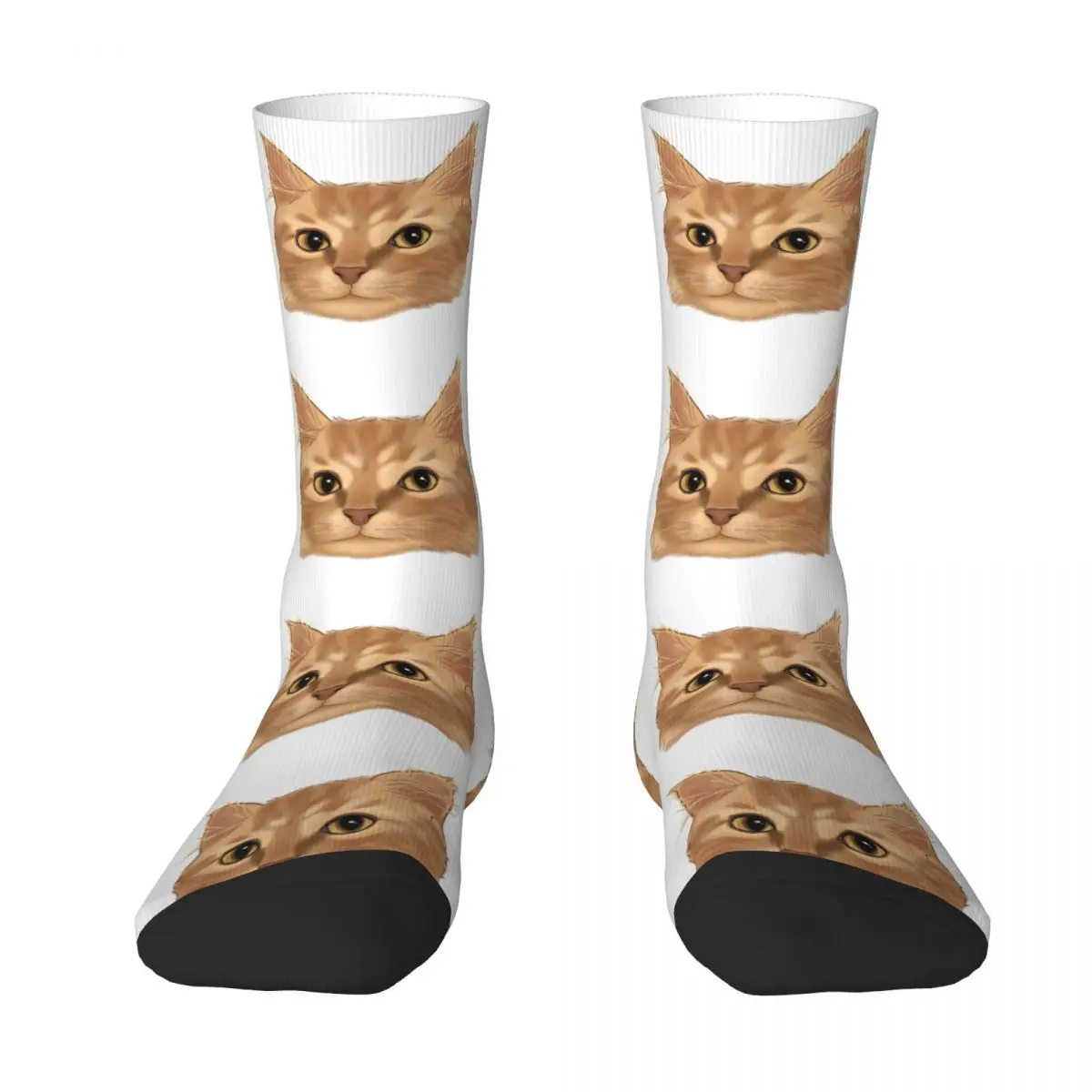 

Orange Tabby Cat Portrait Socks Harajuku High Quality Stockings All Season Long Socks Accessories for Man Woman Birthday Present