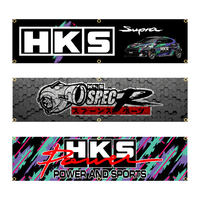 60X240cm HKS Power logo Banner Flag Polyester Printed Garage or Outdoor Decoration Tapestry