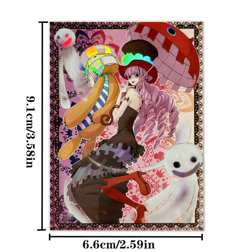 

ONE PIECE 60PCS Foil Card Sleeve ONE PIECE Perona Holographic Anime Trading Card Protector Shield Outer Cover MTG/PTCG 66x91mm