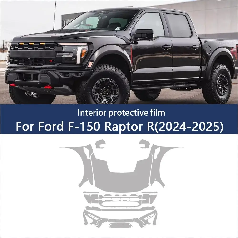 For Ford F-150 Raptor R 2024-2025 TPU Bumper Hood Scratch-Resistant Self-Healing Paint Protection Film Invisible Pre-cut PPF