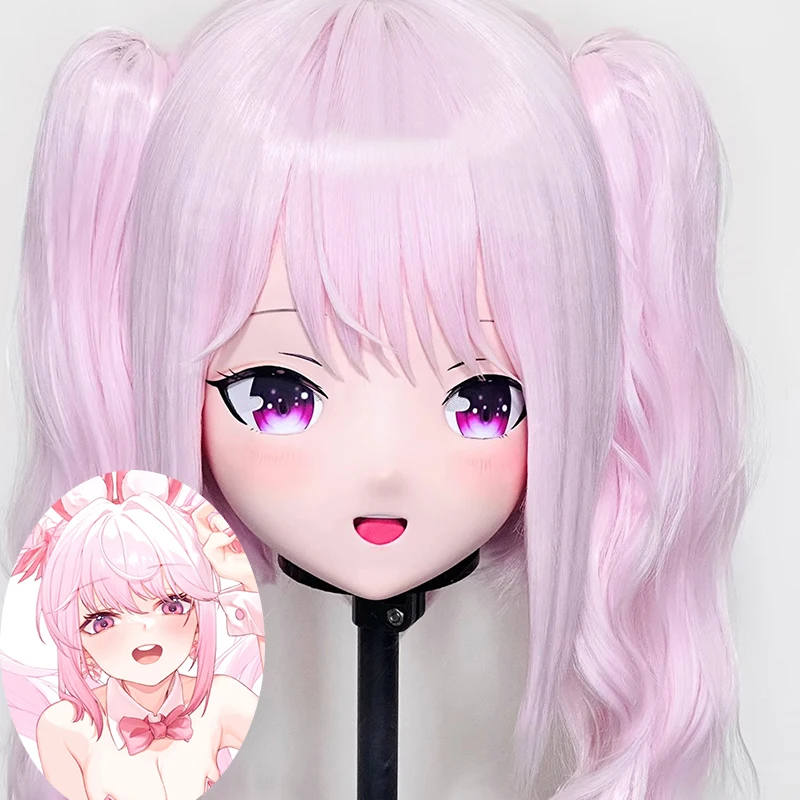 

(MEO341) Customize Handmade Full Head Lockable Crossdress Male to Female Japanese Cartoon Anime Game Character Kigurumi Mask