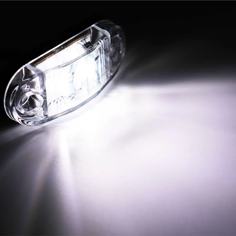 2Pcs 12V / 24V LED Side Marker Lights Car External Lights Warning Tail Light Auto Trailer Truck Lorry Lamps White color