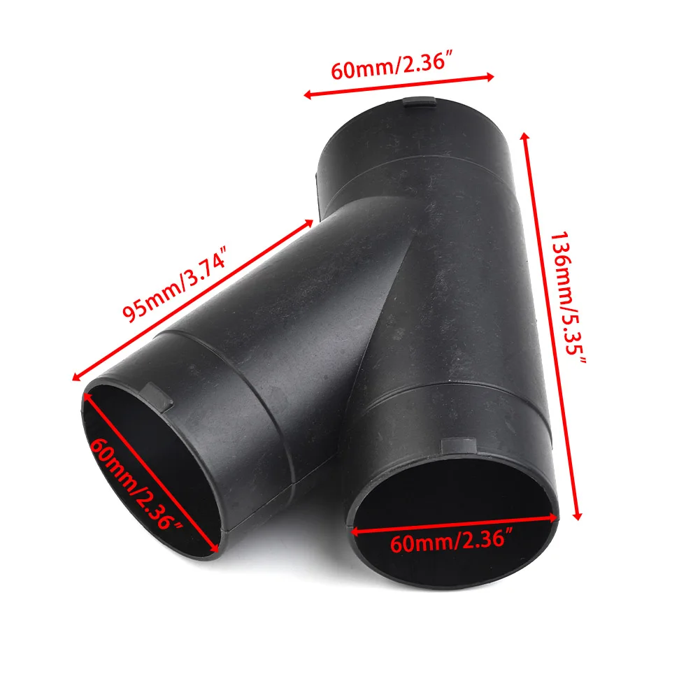 1pc 60mm Air Ducting Y Branch Splitter 251774890005 For Eberspacher/Webasto Heater Black Plastic Car Accessories