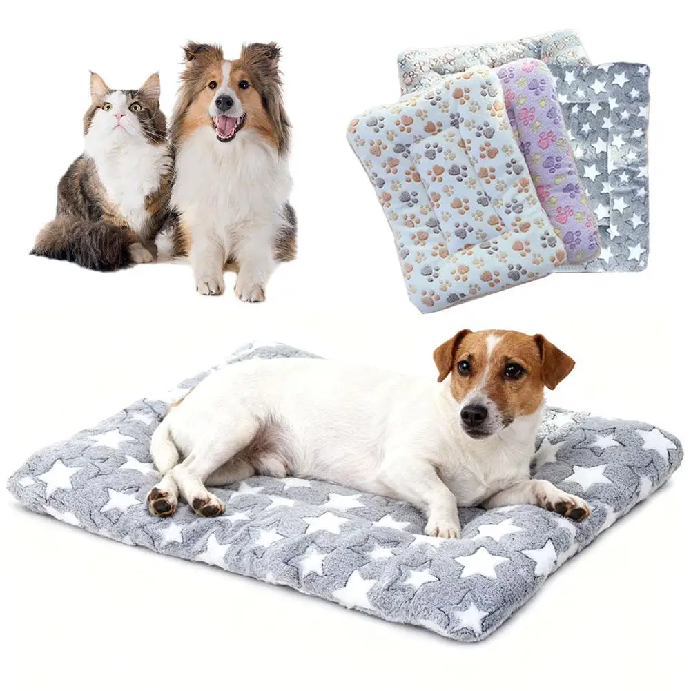 Double-sided Pet Mat Mats Short Plush Pet Sleeping Bed for Cats Small Dogs Cute Pet Pad Blanket Warm Kitten Cushion Cat Sofa Bed
