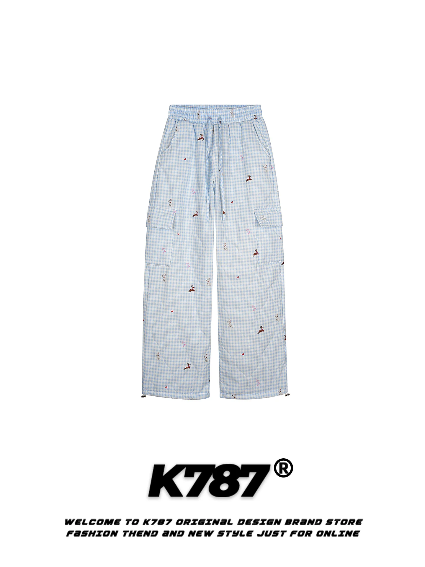 

Мужские повседневные брюки K787 в американском стиле, в клетку, на флисовой подкладке, с широкими штанинами, с принтом оленя, прямого кроя, длинные, осенне-зимние, из полиэфирного волокна