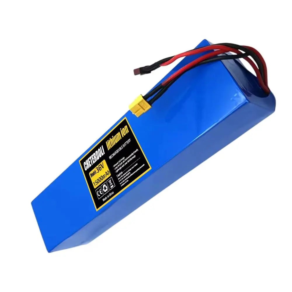 36V 15Ah 10S5p 18650 lithium-ion battery pack with BMS, for electric commuting tool 250W-750W battery replacement.