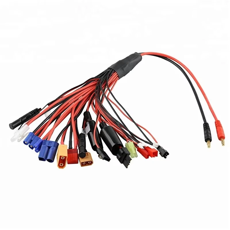 Rc Lipo Battery Charger Adapter 19 In1 Convert Cable 4mm Banana Plug to Traxxa JST FUTABAS/T-Plug XT60 EC3 EC5 Hxt