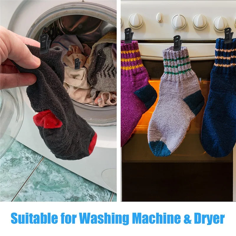 

A84G-60-упаковка зажимов для носков для стирки, портативные держатели для носков с крючками для стиральной и сушильной машины