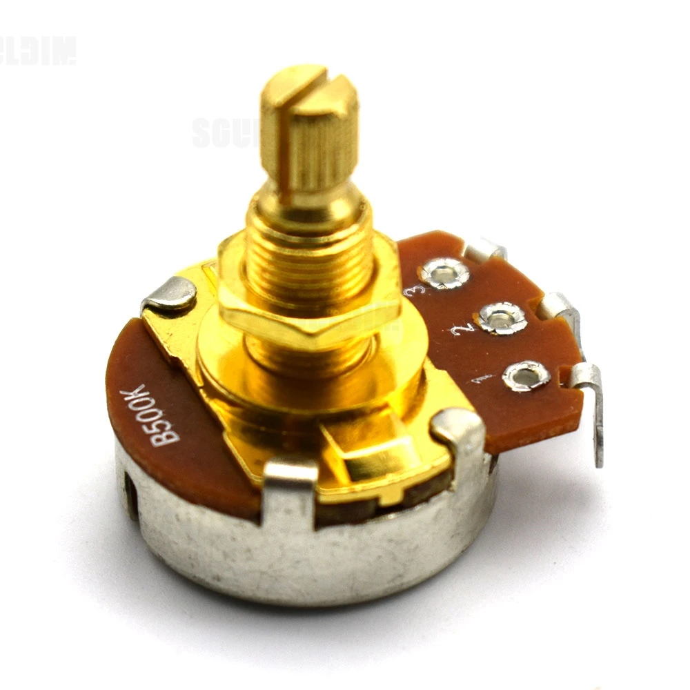 8Pcs 18MM Long Split Shaft Potentiometer 250K/500K Pot for Electric Guitar and Bass Tone Volume Parts