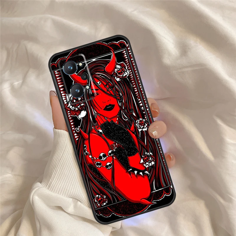 Devil Satan-funda para Realme, C55, C35, C33, C31, C30, C25, C21Y, C15, C11, GT Neo 5, 3, 2, Realme, 9, 10, 11 Pro Plus