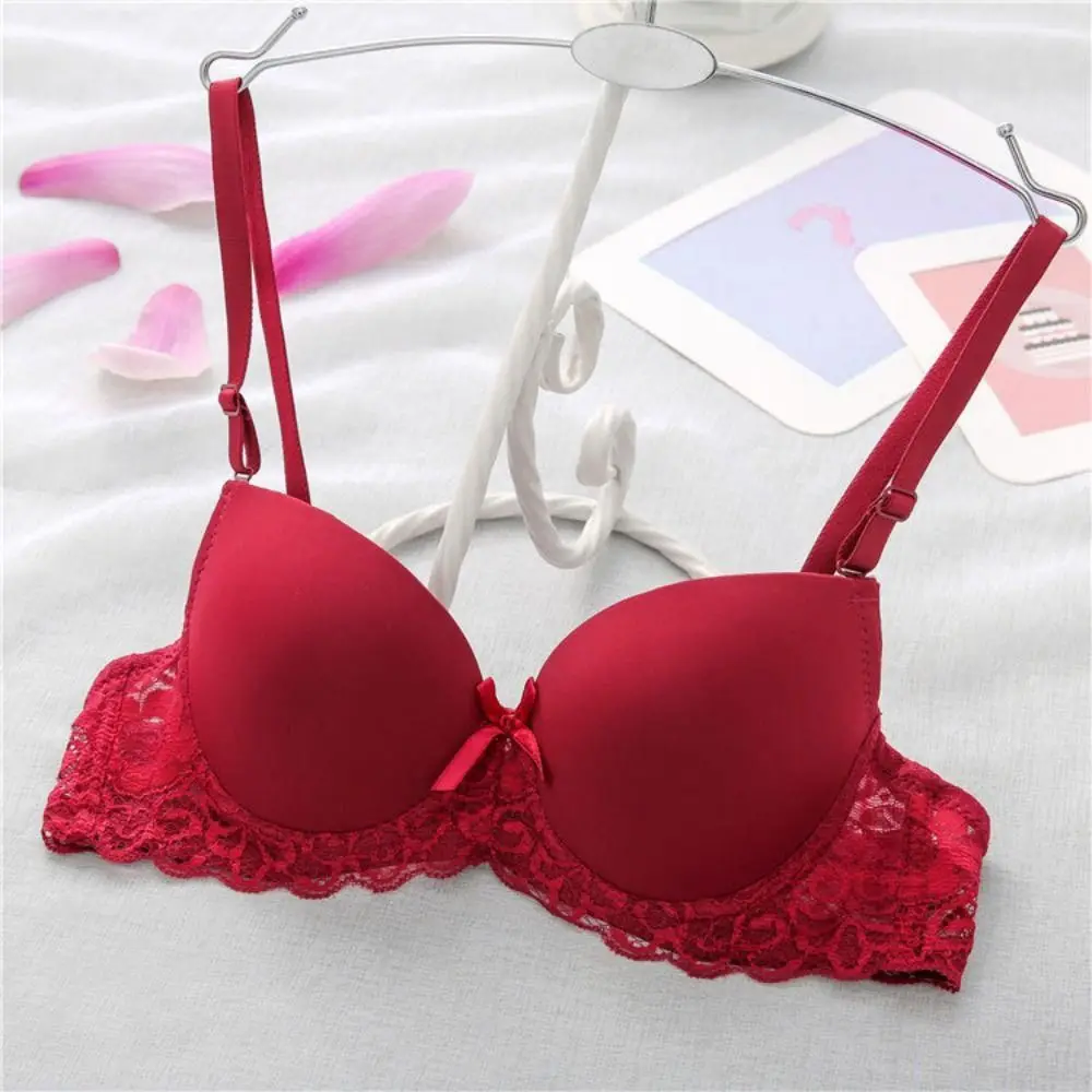 Modischer Mesh-Spitzen-BH mit tiefem V-Ausschnitt, stoßfeste Lingerie-Unterwäsche für Damen, süßer Anti-Sagging-Push-Up-BH für Mädchen – Detail 11