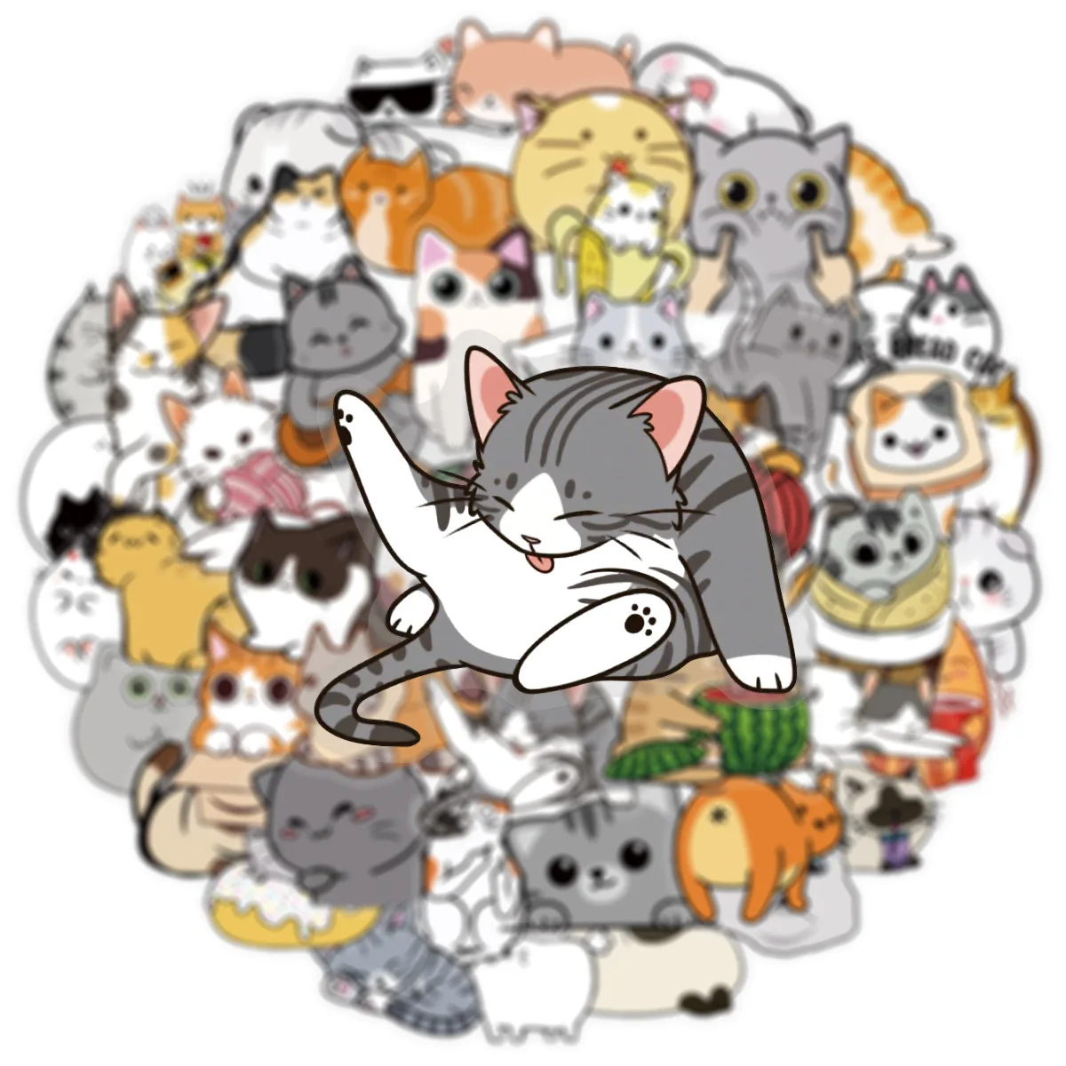 10/50PCS Kawaii Gatto Adesivi Simpatico Gattino Graffiti Animale Meme Decorazione Adesivo Trasparente Giocattoli Per Bambini Laptop Chitarra Auto Decalcomanie